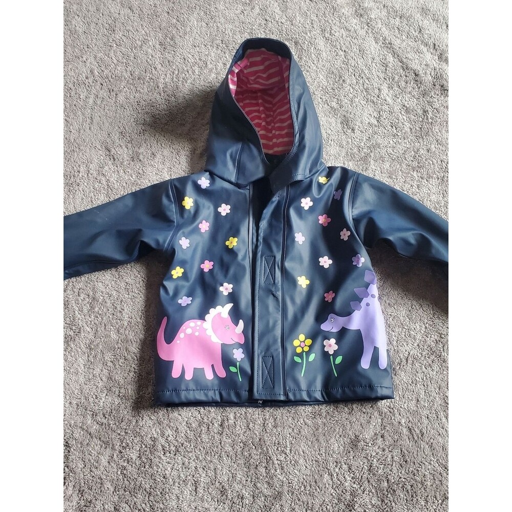 Jojo Manan Bebe Dark Navy Dino Print Rain Jacket,12-18m- SEE Pictures